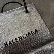 Balenciaga Small Square Imported Toothpick Calfskin Shopping Bag Silver – 19x8x21.5 cm - 6