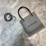 Balenciaga Small Square Imported Toothpick Calfskin Shopping Bag Grey – 19x8x21.5 cm - 6