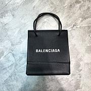 Balenciaga Small Square Imported Calfskin Tumble Pattern Shopping Bag Black – 19x8x21.5 cm - 1