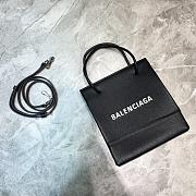 Balenciaga Small Square Imported Calfskin Tumble Pattern Shopping Bag Black – 19x8x21.5 cm - 3