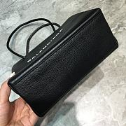 Balenciaga Small Square Imported Calfskin Tumble Pattern Shopping Bag Black – 19x8x21.5 cm - 5