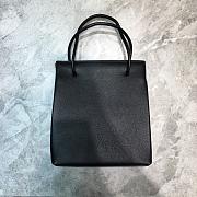Balenciaga Small Square Imported Calfskin Tumble Pattern Shopping Bag Black – 19x8x21.5 cm - 6