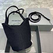 Balenciaga Small Canvas Bucket Handbag Comes La Black –23x21x15.5cm - 6