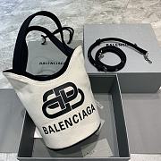 Balenciaga Small Canvas Bucket Handbag Comes La White –23x21x15.5cm - 1