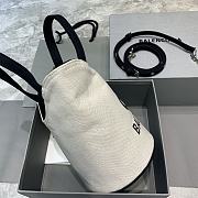 Balenciaga Small Canvas Bucket Handbag Comes La White –23x21x15.5cm - 3