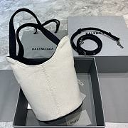 Balenciaga Small Canvas Bucket Handbag Comes La White –23x21x15.5cm - 4