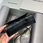 Balenciaga Mini Hourglass Crocodile Black With Black Buckle – 11.5x14x4.5 cm - 3