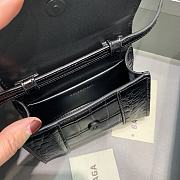Balenciaga Mini Hourglass Crocodile Black With Black Buckle – 11.5x14x4.5 cm - 4