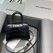 Balenciaga Mini Hourglass Crocodile Black With Black Buckle – 11.5x14x4.5 cm - 5