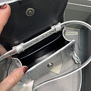 Balenciaga Mini Hourglass Crocodile Silver With Black Buckle – 11.5x14x4.5 cm - 3