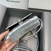 Balenciaga Mini Hourglass Crocodile Silver With Black Buckle – 11.5x14x4.5 cm - 5