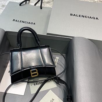 Balenciaga Mini Hourglass Plain Black With Gold Buckle – 11.5x14x4.5 cm