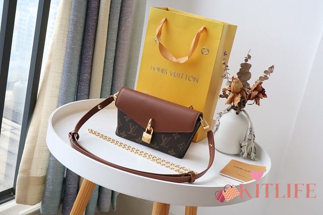 Louis Vuitton Padlock On Strap Monogram Cowhide Leather Flap Handbag Brown - M80763 – 19x11x3cm - 1