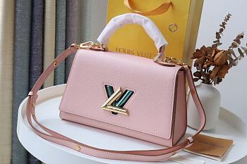 Louis Vuitton Twist One Handle Taurillon Leather Handbag Pink - M57093 – 17x25x11cm