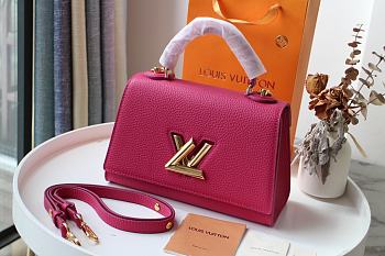 Louis Vuitton Twist One Handle Taurillon Leather Handbag Deep Pink - M57093 – 17x25x11cm