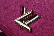 Louis Vuitton Twist One Handle Taurillon Leather Handbag Deep Pink - M57093 – 17x25x11cm - 3