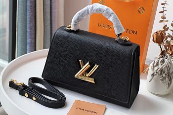 Louis Vuitton Twist One Handle Taurillon Leather Handbag Black - M57093 – 17x25x11cm