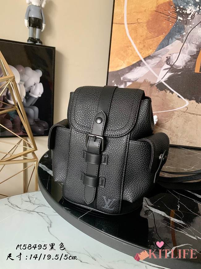 Louis Vuitton Christopher Xs Backpack Taurillon Leather Black - M58495 – 14x19.5 x5 cm - 1