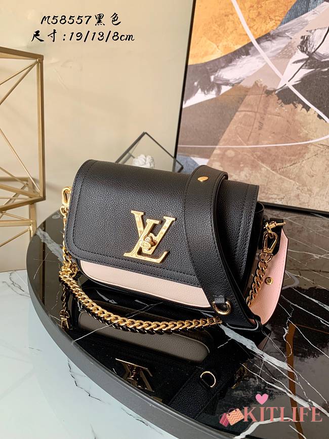 Louis Vuitton Lockme Tender Grain Calfskin Black - M58557 – 19 x 13 x 8 cm - 1