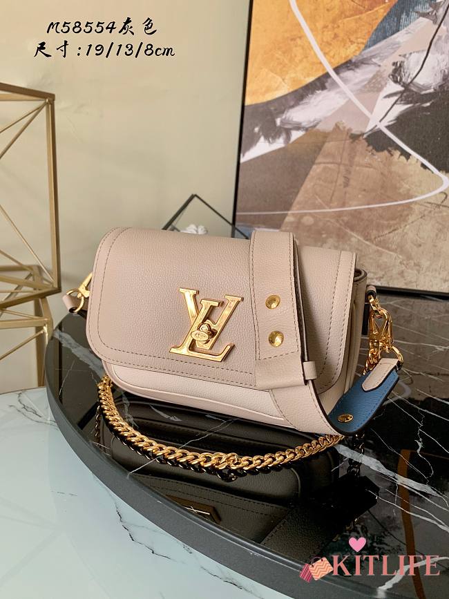 Louis Vuitton Lockme Tender Grain Calfskin Beige - M58557 – 19 x 13 x 8 cm - 1