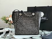 Chanel Shopping Canvas Bag Black –28 cm - 6