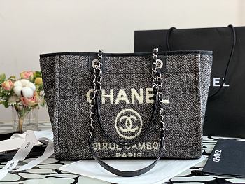 Chanel Shopping Canvas Bag Black – 34 cm