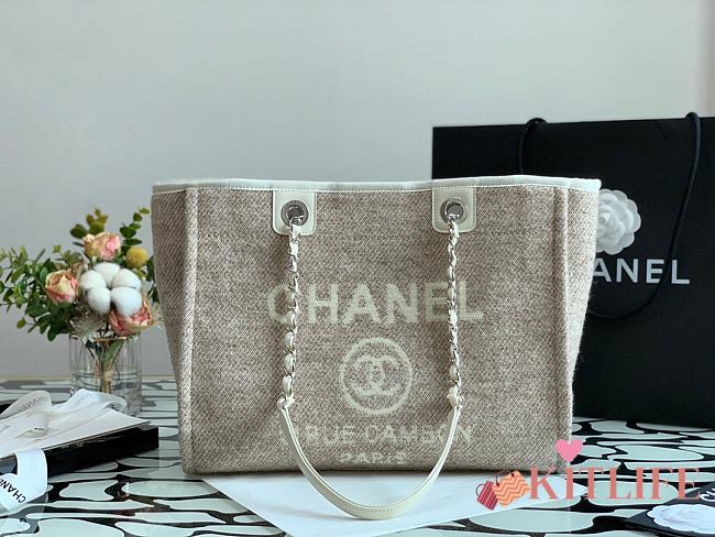 Chanel Shopping Canvas Bag Beige – 34 cm - 1