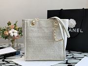 Chanel Shopping Canvas Bag White – 28 cm - 3