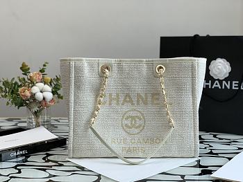 Chanel Shopping Canvas Bag White – 34 cm