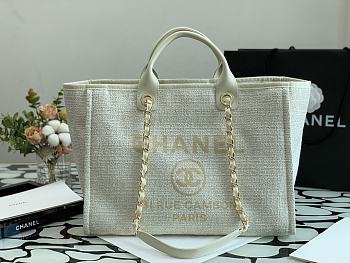 Chanel Shopping Canvas Bag White – 38 cm