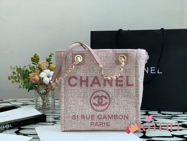 Chanel Shopping Canvas Bag Pink – 28 cm - 1