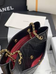 Chanel Calfskin With All-Bronze Vintage Gold Accessories Shopping Bag Black –30x29x7.5 cm - 2