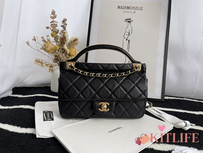 Chanel Craft Workshop Cowhide Black Handbag  – 22 cm - 1
