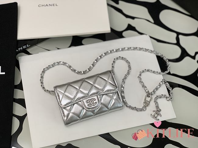Chanel Waist Bag Lambskin With Silver Hardware – 99036 – 11x2x7.5 cm - 1
