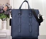 Louis Vuitton Flight Briefcase Lychee Pattern Leather Navy Blue – M58493 – 38 x 13 x 38 cm - 6