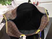 Louis Vuitton KEEPALL BANDOULIÈRE 50 Travel Bag Monogram Macassar Canvas Yellow – M45866 – 50 x 29 x 23 cm - 2