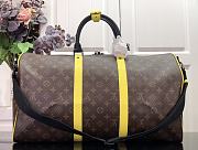 Louis Vuitton KEEPALL BANDOULIÈRE 50 Travel Bag Monogram Macassar Canvas Yellow – M45866 – 50 x 29 x 23 cm - 4