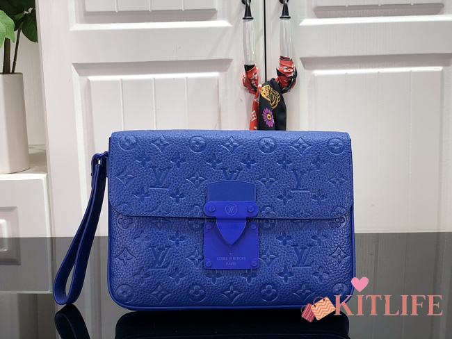 Louis Vuitton Presbyopia S Lock 4A Handbag Monogram Macassar Canvas Blue – M80582 – 27x21x3.5 Cm - 1
