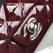 Chanel Quilted Patent Leather Classic New Mini Flap Bag Light Burgundy With Silver Hardware – 1116 – 20 cm - 3