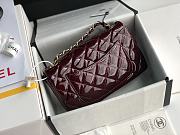 Chanel Quilted Patent Leather Classic New Mini Flap Bag Light Burgundy With Gold Hardware – 1116 – 20 cm - 6