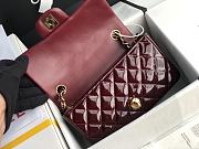 Chanel Quilted Patent Leather Classic New Mini Flap Bag Light Burgundy With Gold Hardware – 1116 – 20 cm - 3