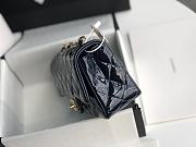 Chanel Quilted Patent Leather Classic New Mini Flap Bag Light Navy Blue With Gold Hardware – 1116 – 20 cm - 6