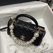 Chanel Coco Black Handle Pearl Chain Caviar Gold Hardware Small - 2215 – 19 cm - 5