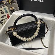 Chanel Coco Black Handle Pearl Chain Caviar Gold Hardware Large - 92991 – 28 cm - 4