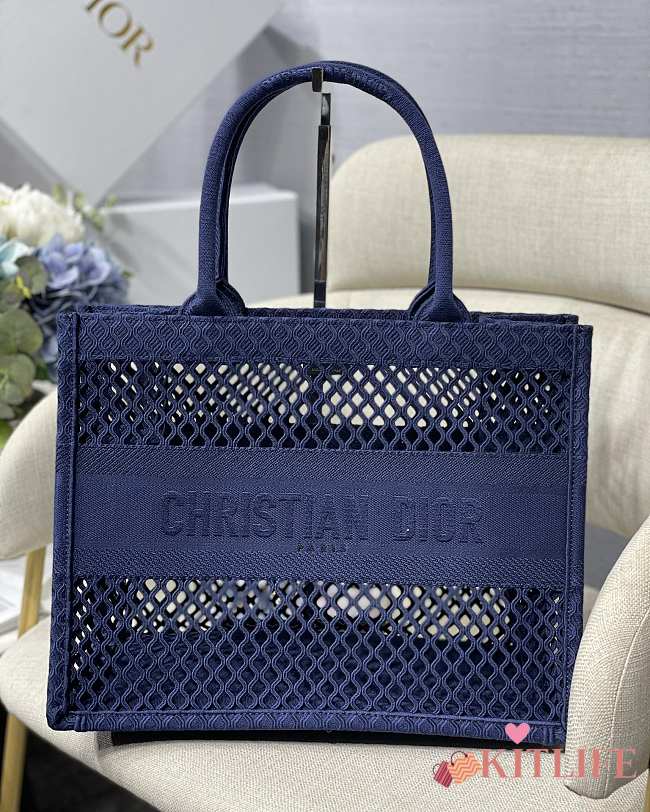 Christian Dior Mesh Book Tote Blue – 36.5x28x17.5 cm - 1