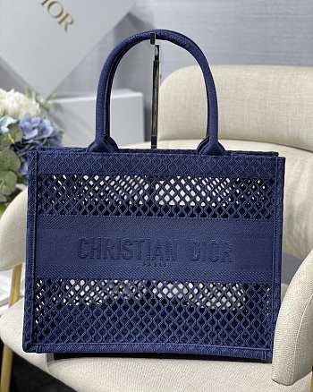 Christian Dior Mesh Book Tote Blue – 36.5x28x17.5 cm