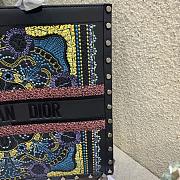 Christian Dior Full Leather Embroidery Nailed Large Book Tote Shopping Bag – 41x32 cm - 6