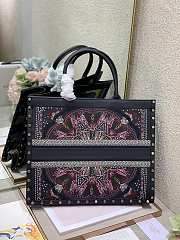 Christian Dior Full Leather Embroidery Nailed Large Book Tote Shopping Bag – 41x32 cm - 3