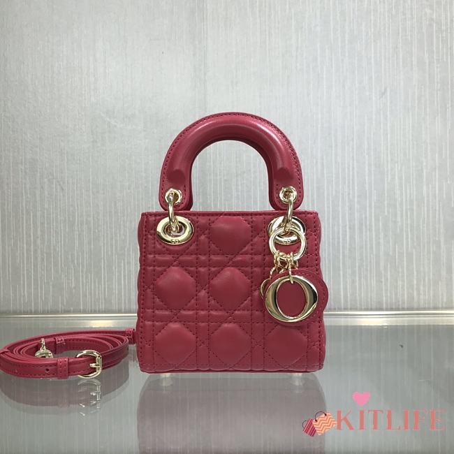 Christian Dior Lady D Super Mini Rose Red – 9202# – 12x10x5 cm - 1