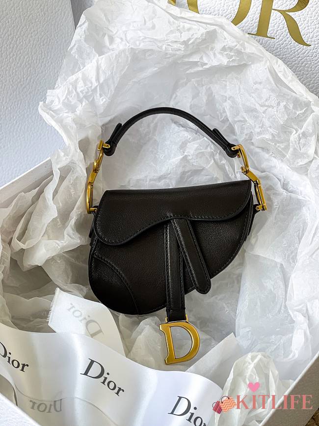 Christian Dior Saddle Micro Super Mini Black  – 0443# – 12x7.5x5 cm - 1